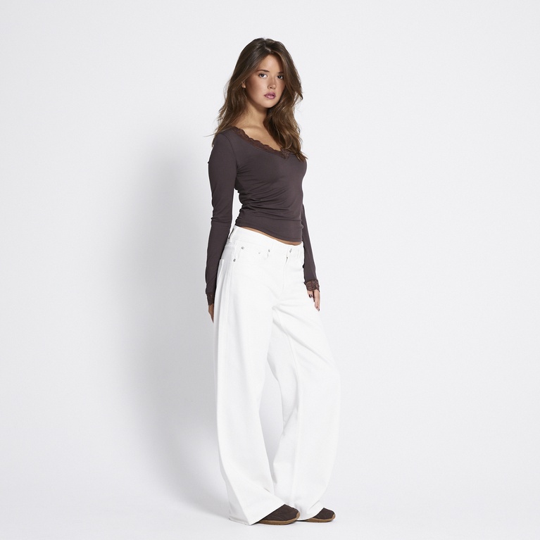 Long sleeve lace top "Angelina" Brown
